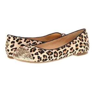 Sperry Annabelle leopard calf hair glitter cap flats